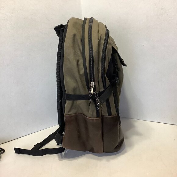 Vintage LL Bean Backpack Canvas Leather Bottom 18" x 13" - Picture 3 of 12